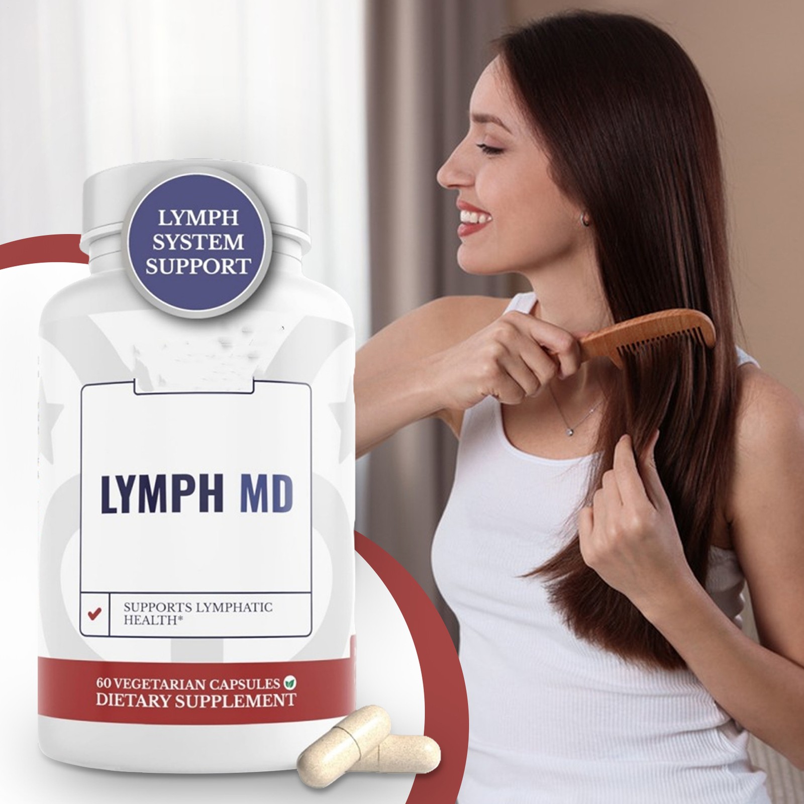 MD Lymph | Lymphatic & Supplement With 9 Botanicals. Men System Women | 60 Cap