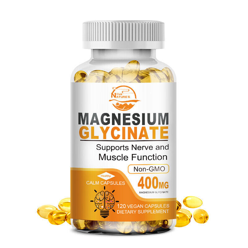 Glicinato De Magnesio De Maxima Potencia 400 Mg, 120 Capsulas FREE SHIPPING