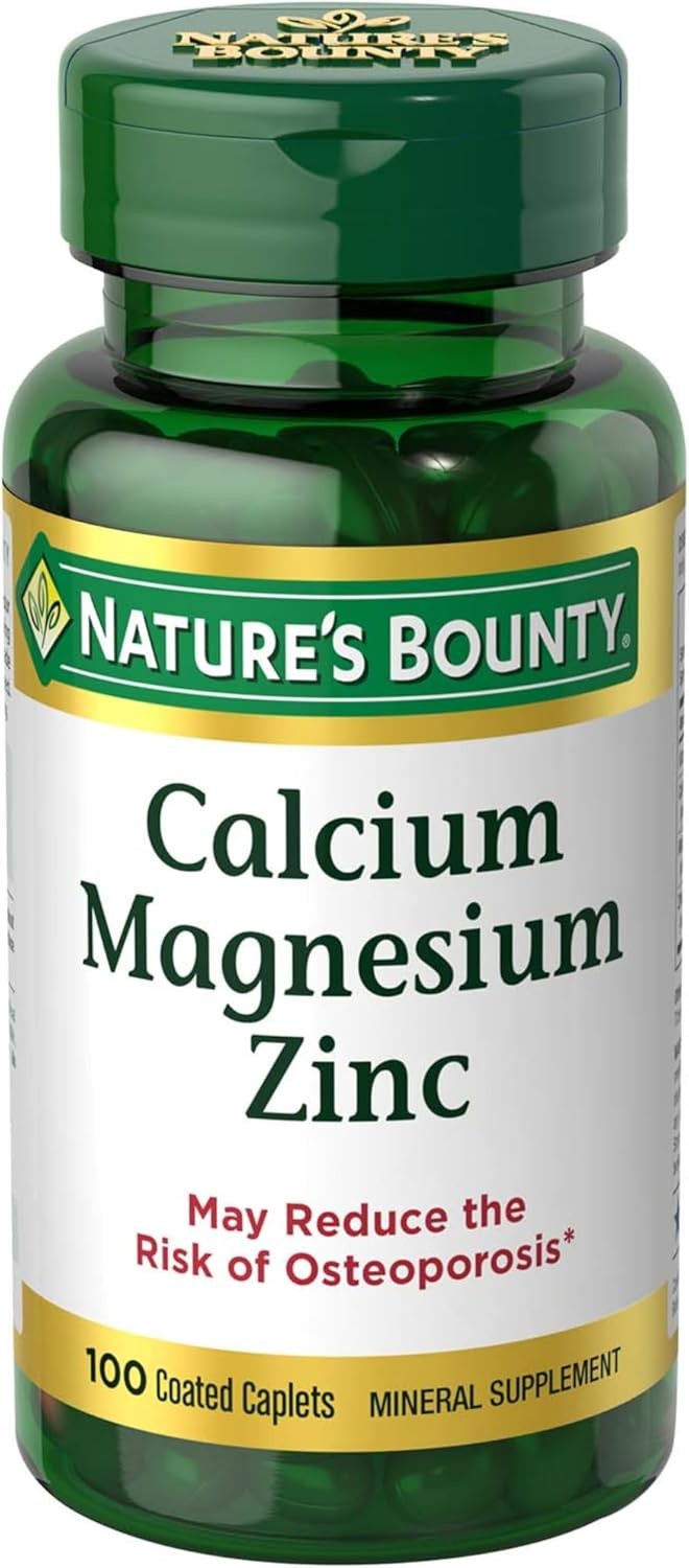 Calcium Magnesium Zinc Supplement 100 Caplets