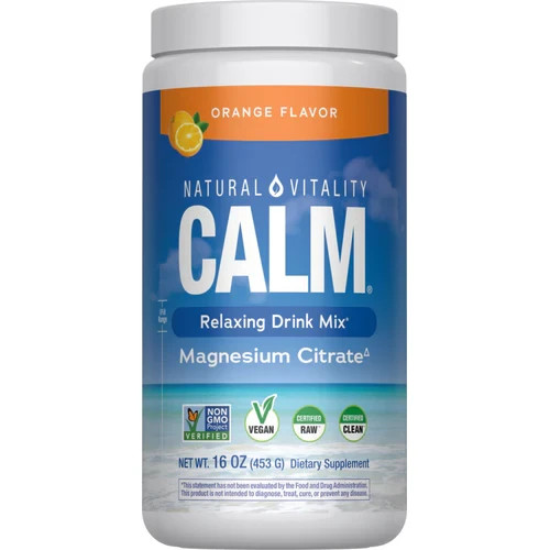 CALM Magnesium Powder | 16 Oz | Orange Flavor | Vegan (free ship)