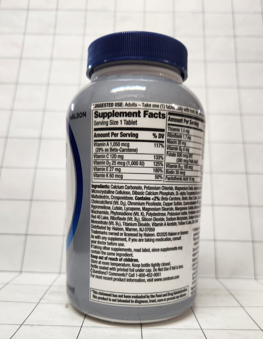 Centrum Silver Multivitamin/Multimineral Supplement Men 50+ 200 CT Exp 02/28