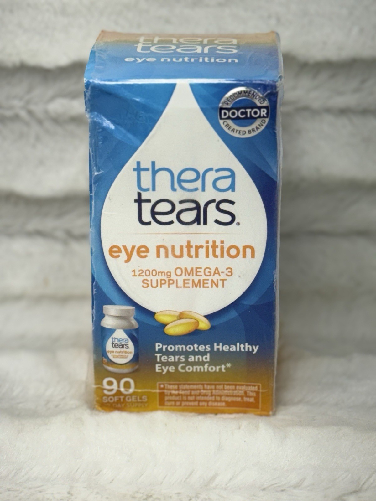 THERA TEARS Eye Nutrition 1200mg Omega-3 Healthy Tears 90 softgels 09/2027