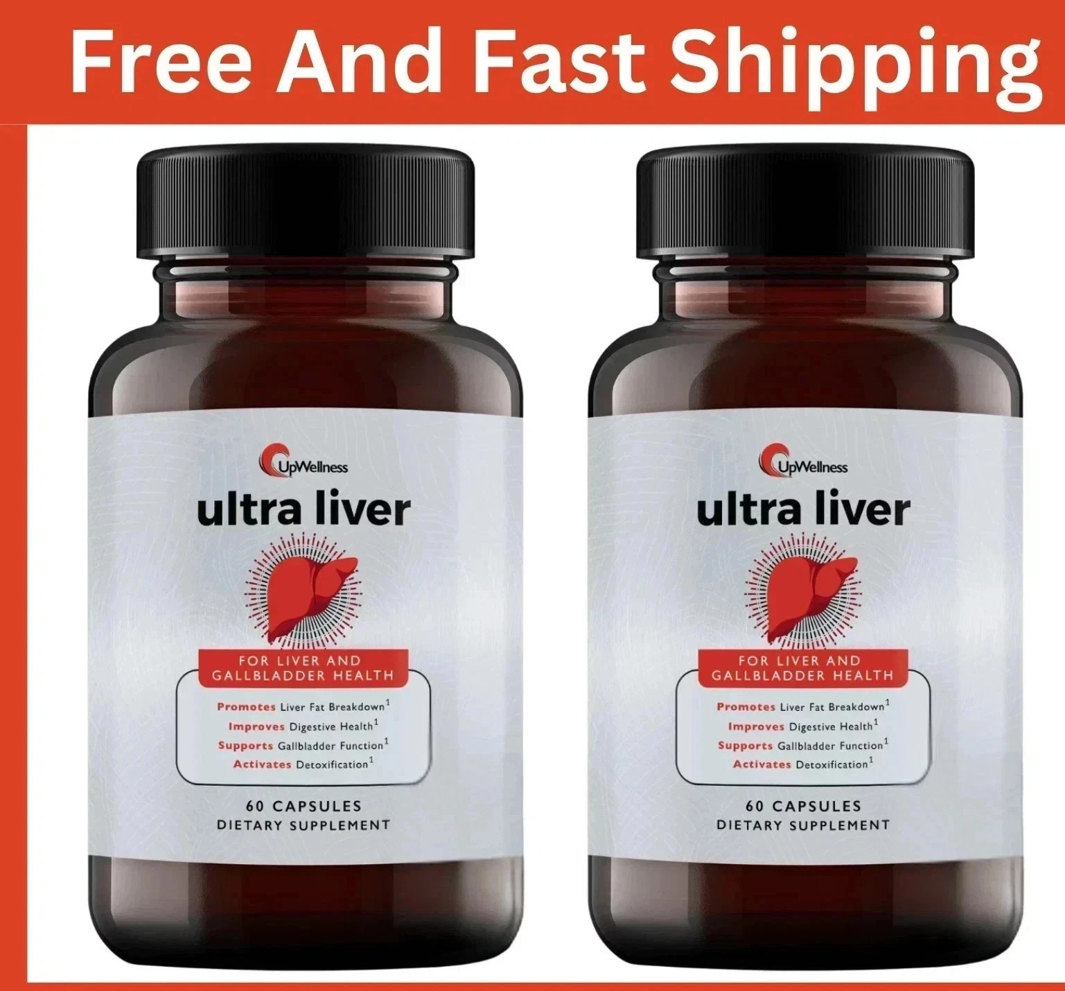 2 Packs UpWellness Ultra Liver Supplement for Liver Health & Gallbladder Support