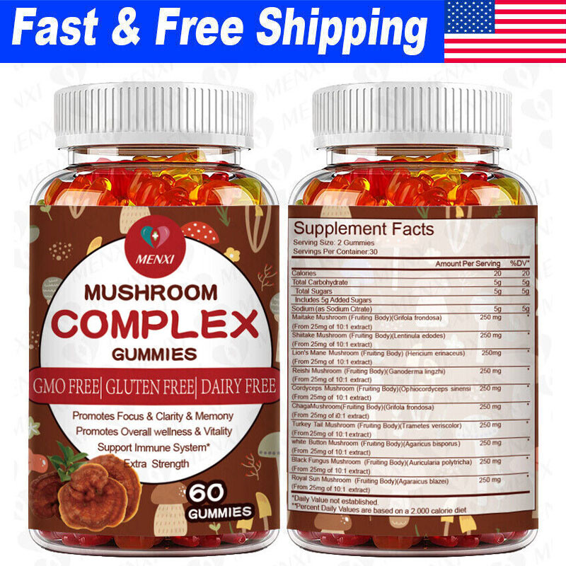 Lions Mane Mushroom Extract Gummies Brain Support, Focus & Memory Supplement