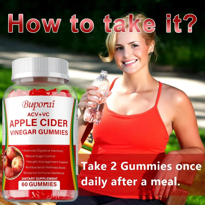 Apple Cider Vinegar 60pcs,Weight Management, Appetite Control, Metabolism