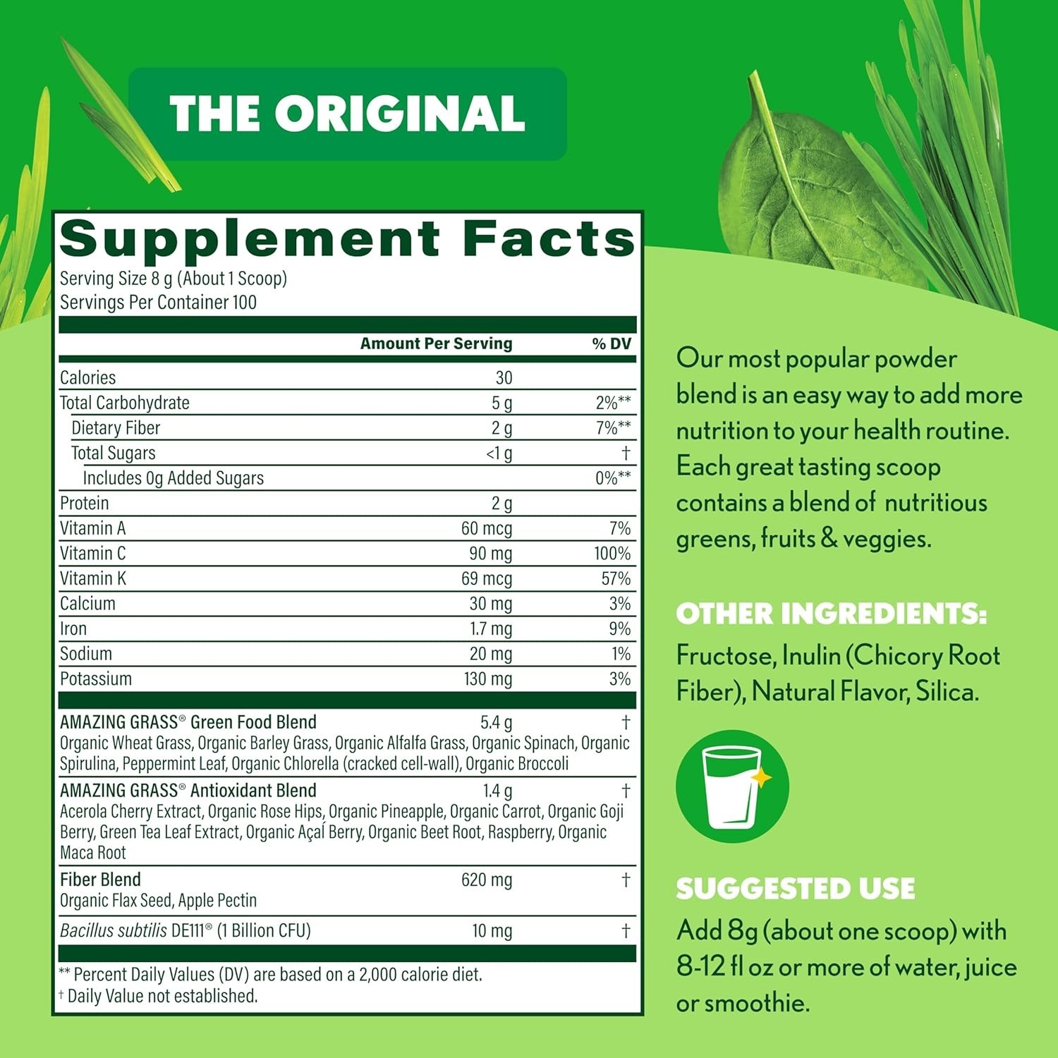 Amazing Grass Super Greens On-The-Go, 15 Packets, Organic Superfood, Travel Size