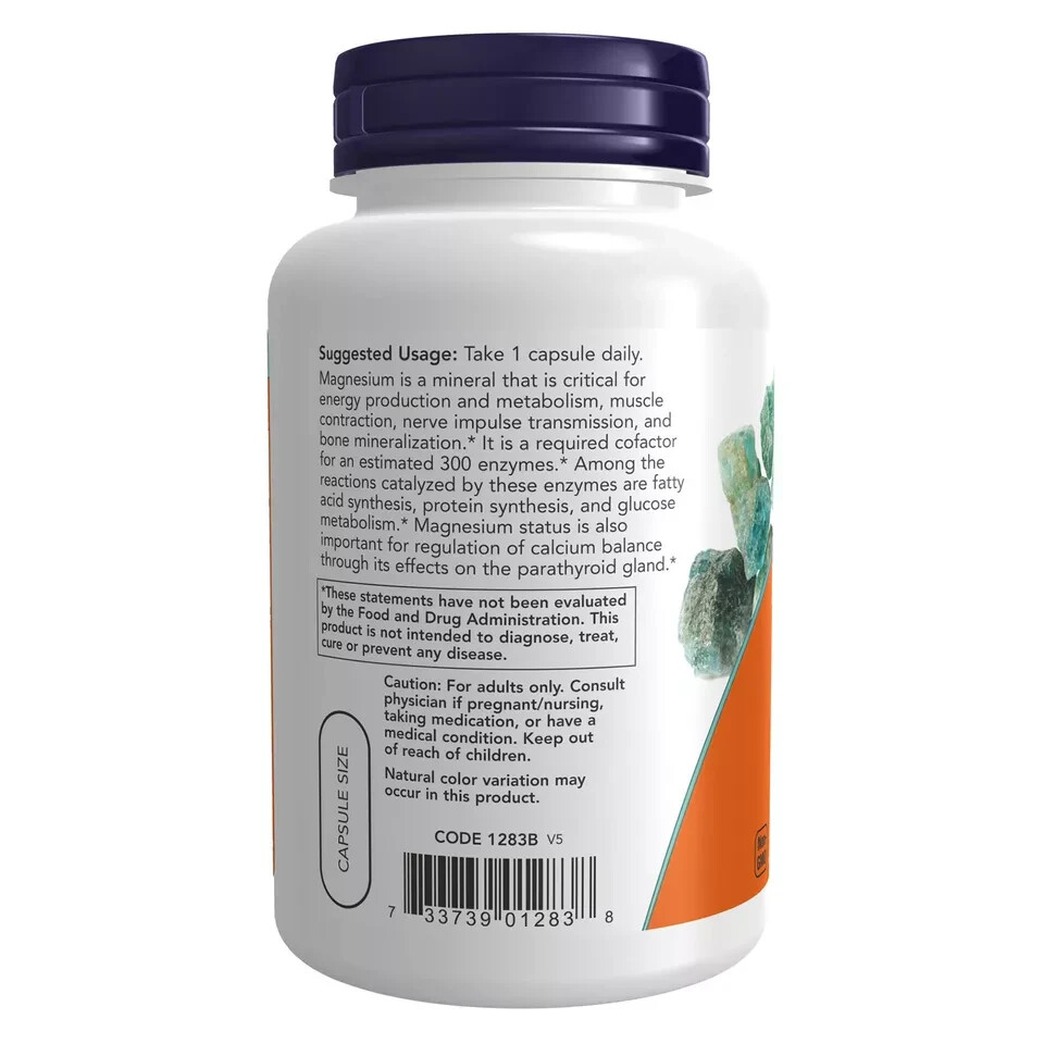 NOW FOODS Magnesium 400 mg 180 Veg Capsules