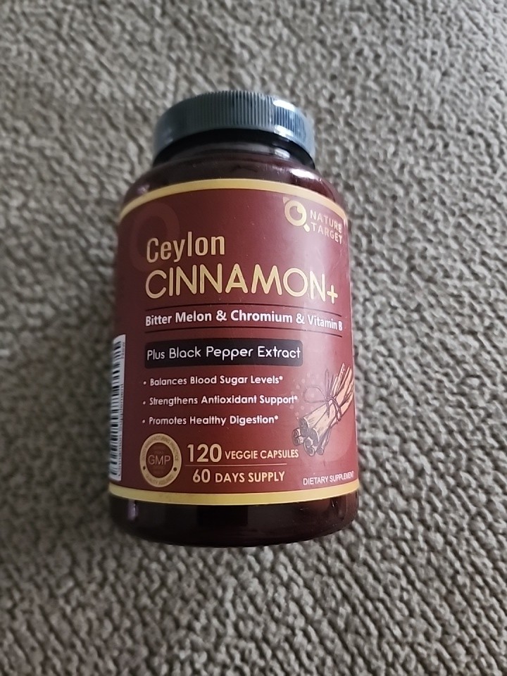 Ceylon Cinnamon Nature Target 120 Veg Capsules Exp10/27