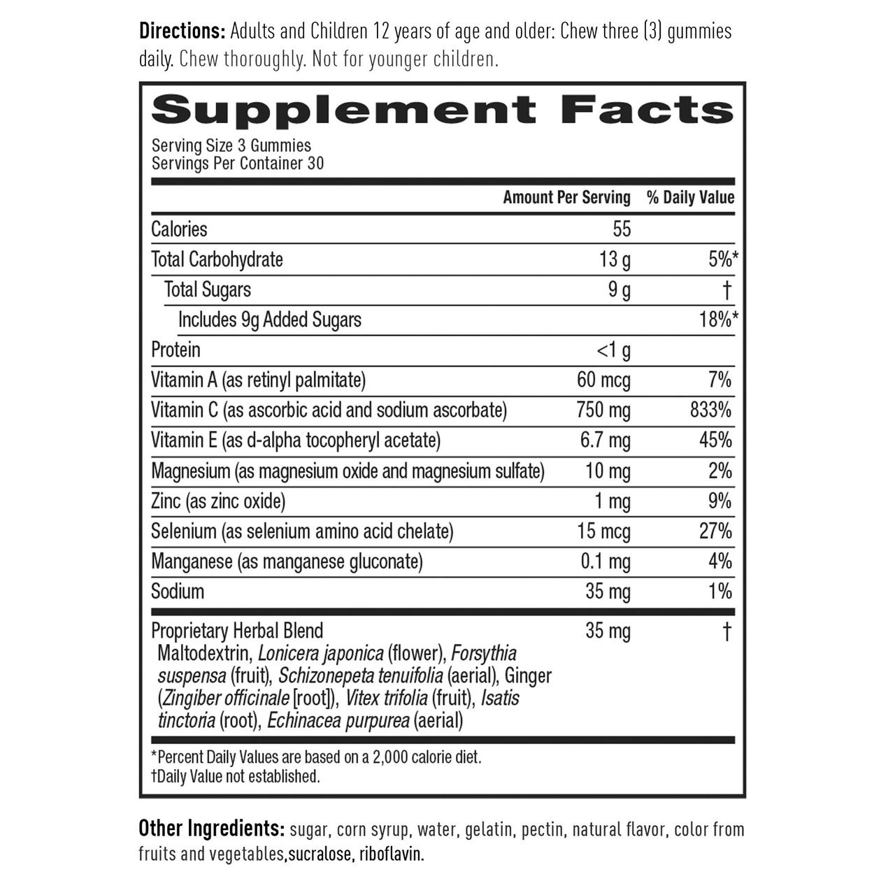 Airborne Immune Support Supplement Vitamin C 750 mg 90 Gummies