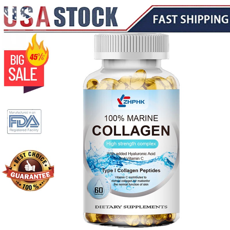 Marine Collagen Capsules,Hydrolysed Type I Collagen Peptides For Skin Hair Nails
