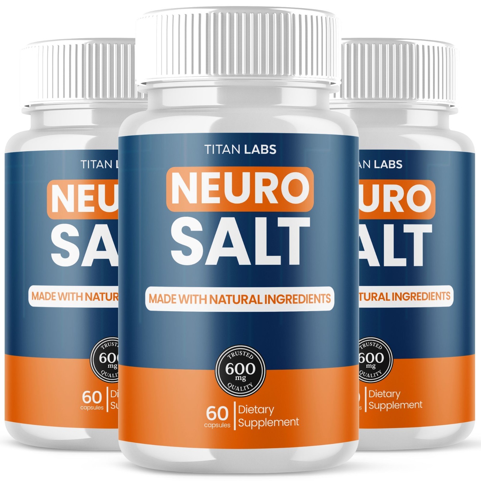 (3 Pack) Neuro Salt Nootropic All Natural Brain Supplement NeuroSalt 180 Capsule