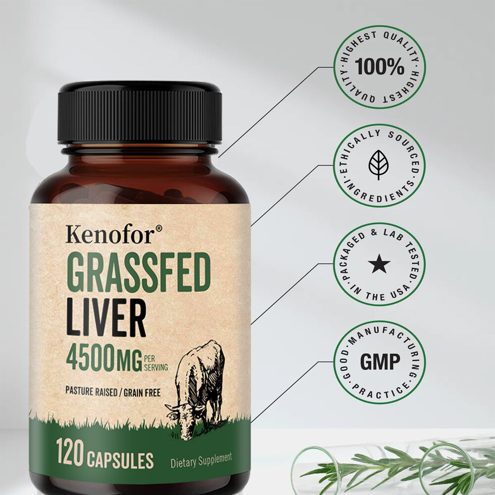 Grass Fed Liver Supplement 4500MG 120 Caps – Immune Support, Beef Liver Capsules