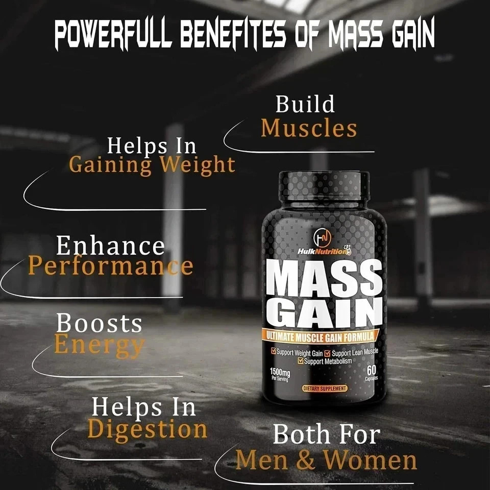 Bulk Mass & Weight Gainer Capsule for Fast Weight & Lean Muscle Gain – Pack of 1