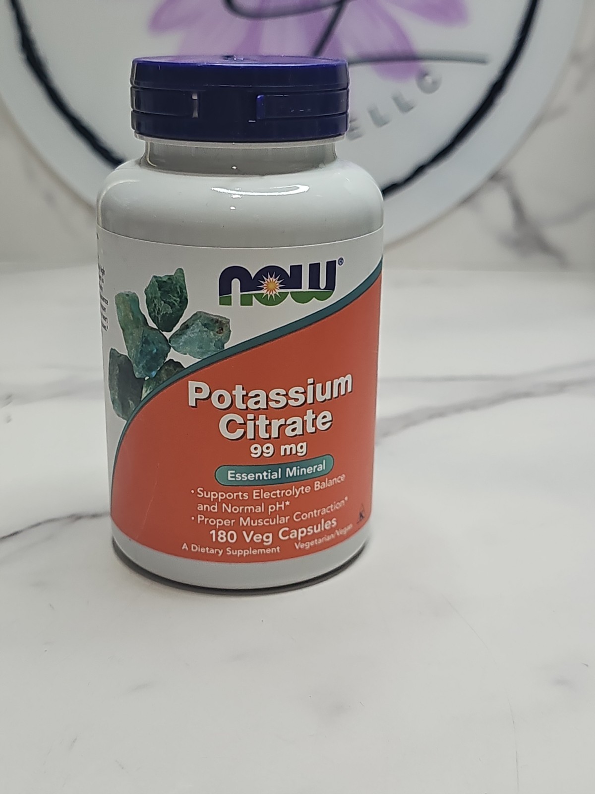 NOW Foods Supplements, Potassium Citrate 99 mg, 180 veg Capsules. Exp 05/2028
