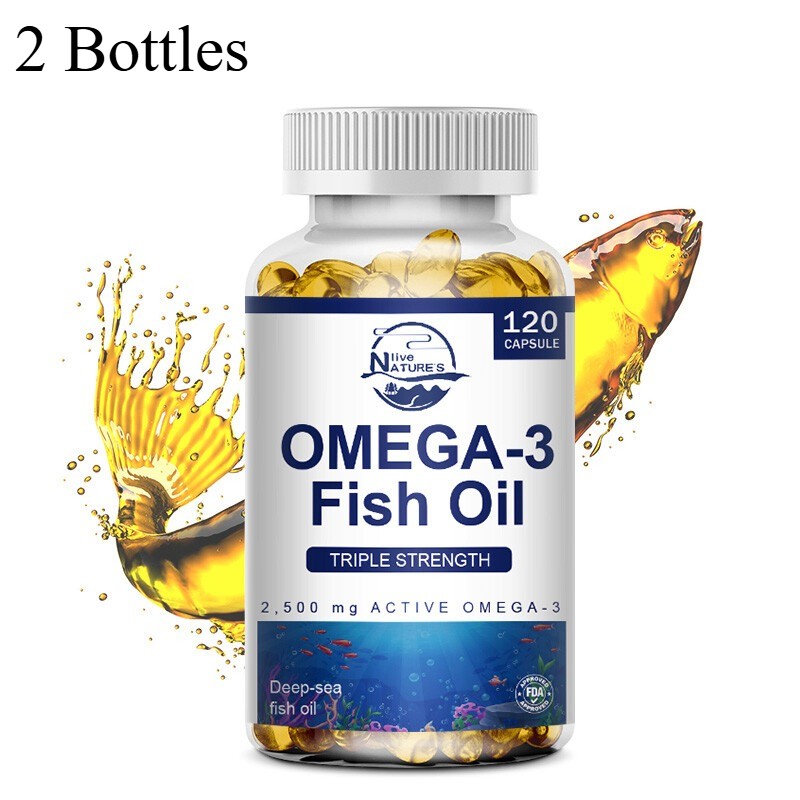 Omega 3 Fish Oil Capsules 3x Strength 3600mg EPA & DHA, Highest Potency – 2PACKS