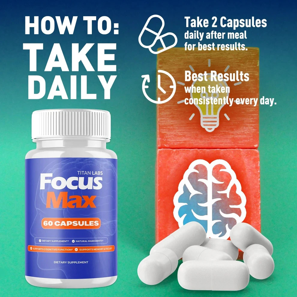 Titan Labs Focus Max 180 Capsules 3 Pack Brain Memory & Focus Support