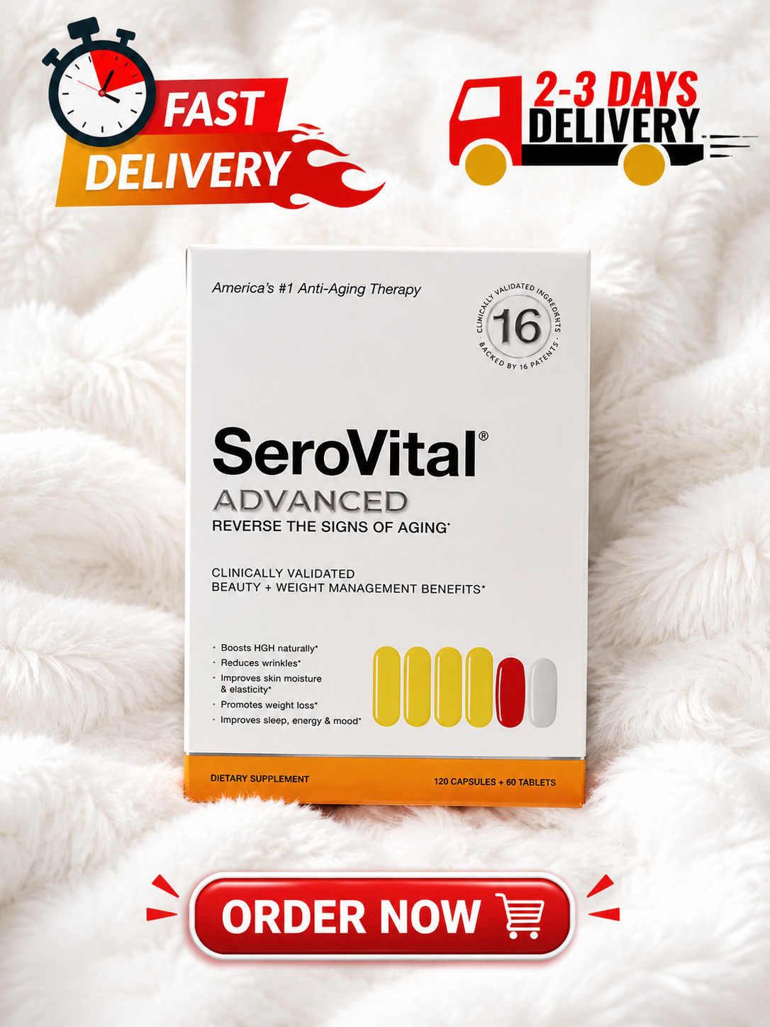 SeroVital Advanced Dietary Supplement 120 Capsules 60 Tablets Anti Aging