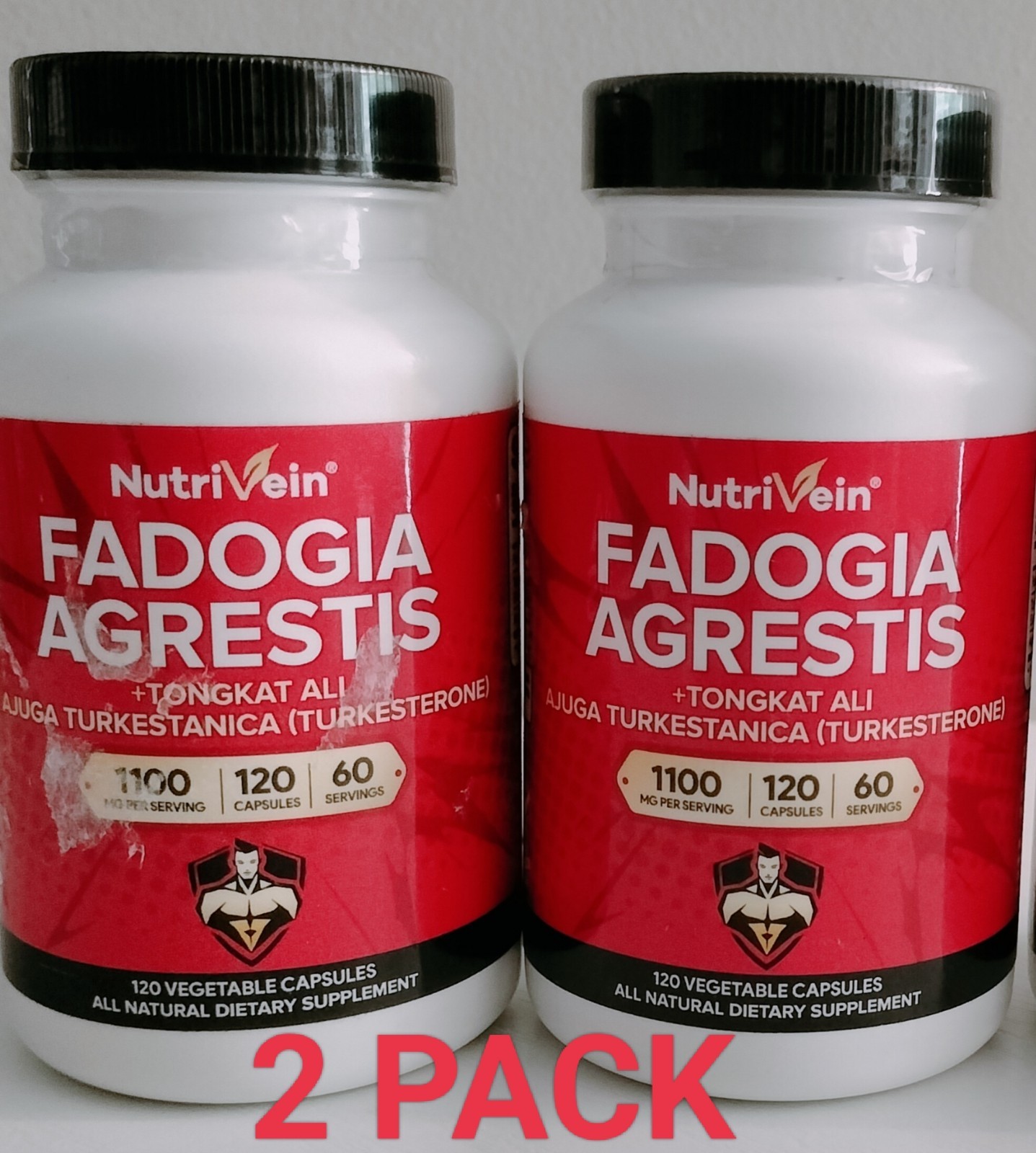 2 Pack Nutrivein Premium Fadogia Agrestis 1100mg 120 Caps in ea. Exp 10/26