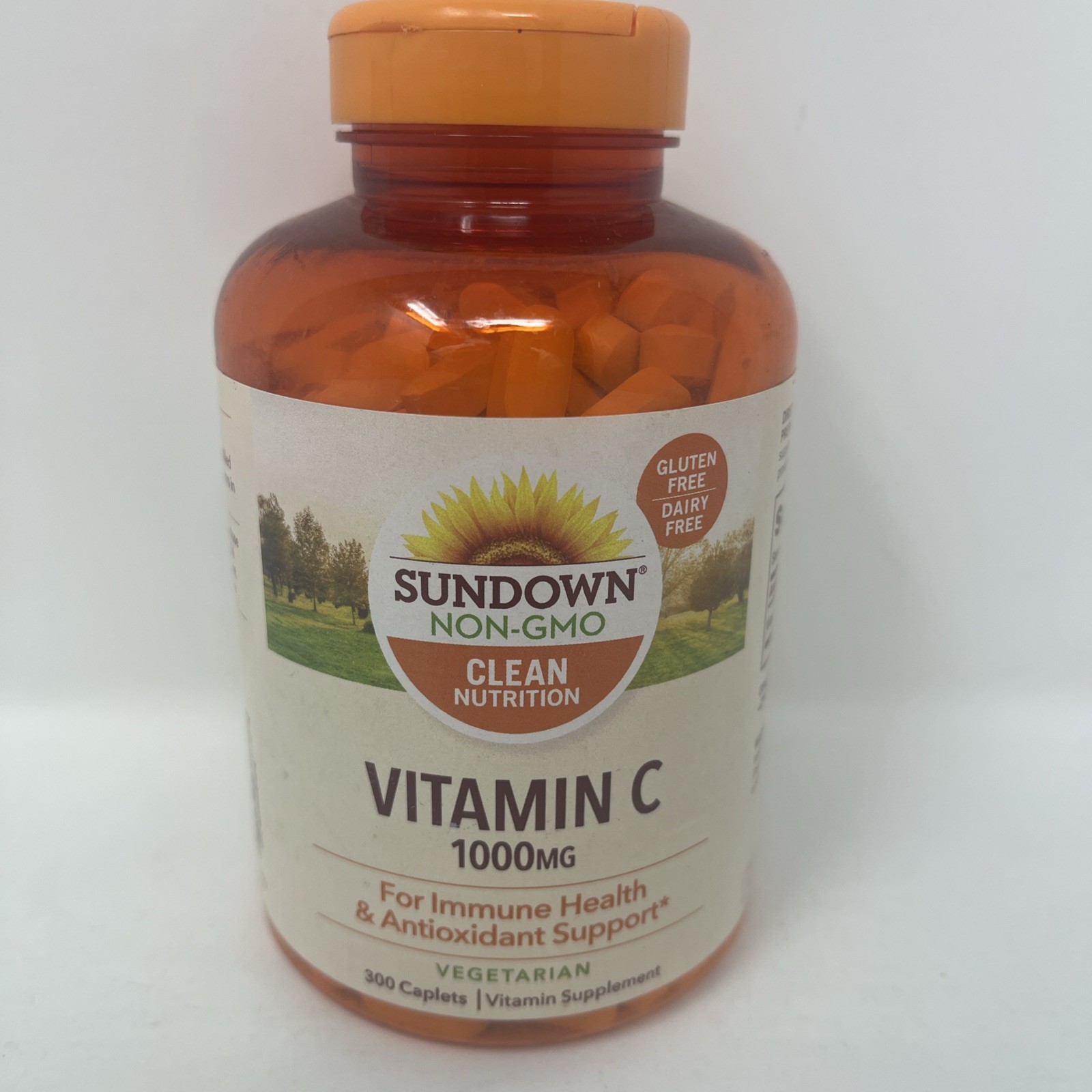 Sundown Vitamin C Supplement Caplets Vegetarian Formula 1000 mg 300ct Exp 10/26