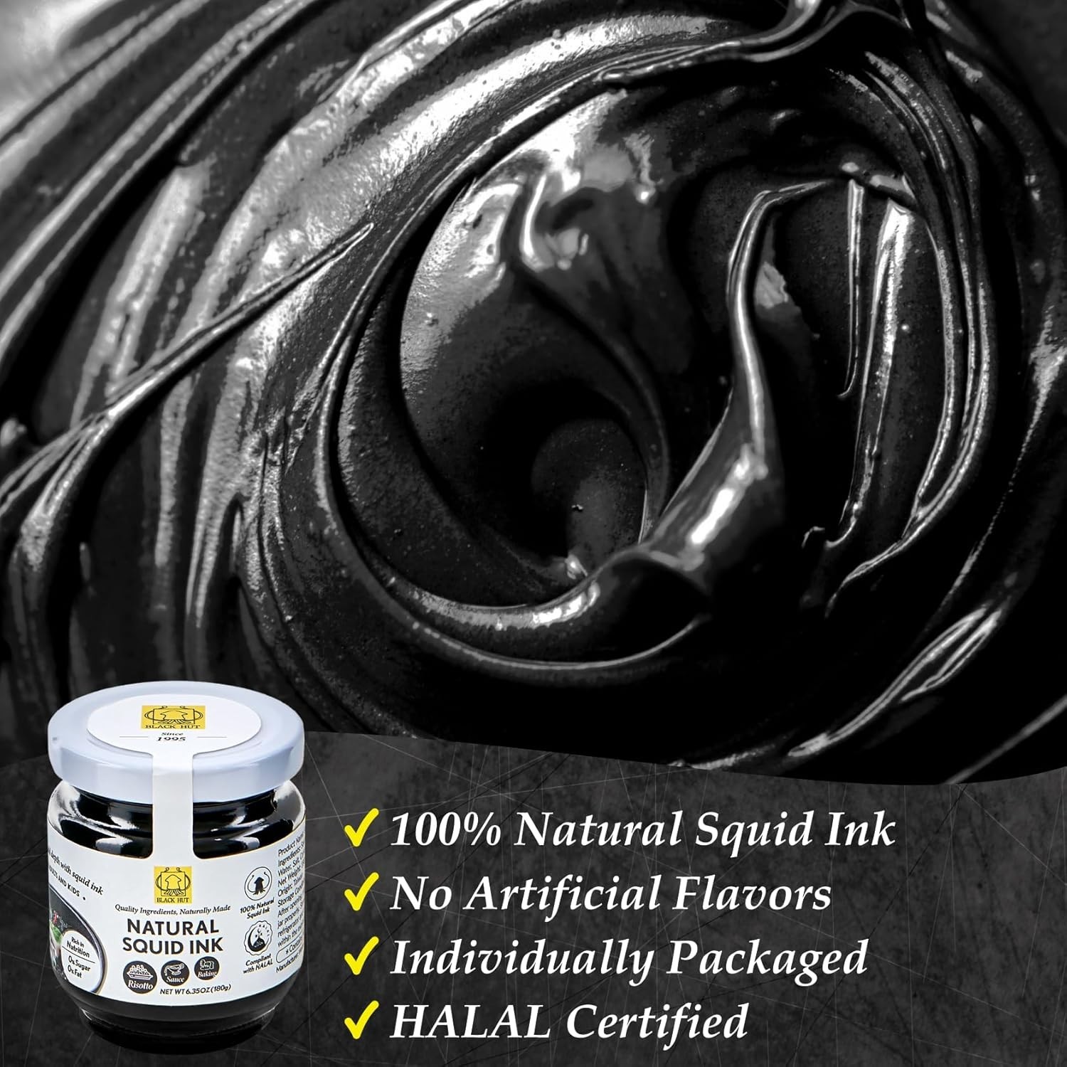 6.4OZ / 180g Black Hut Squid Ink Food Coloring Tinta Calamari for Rice Noodle…