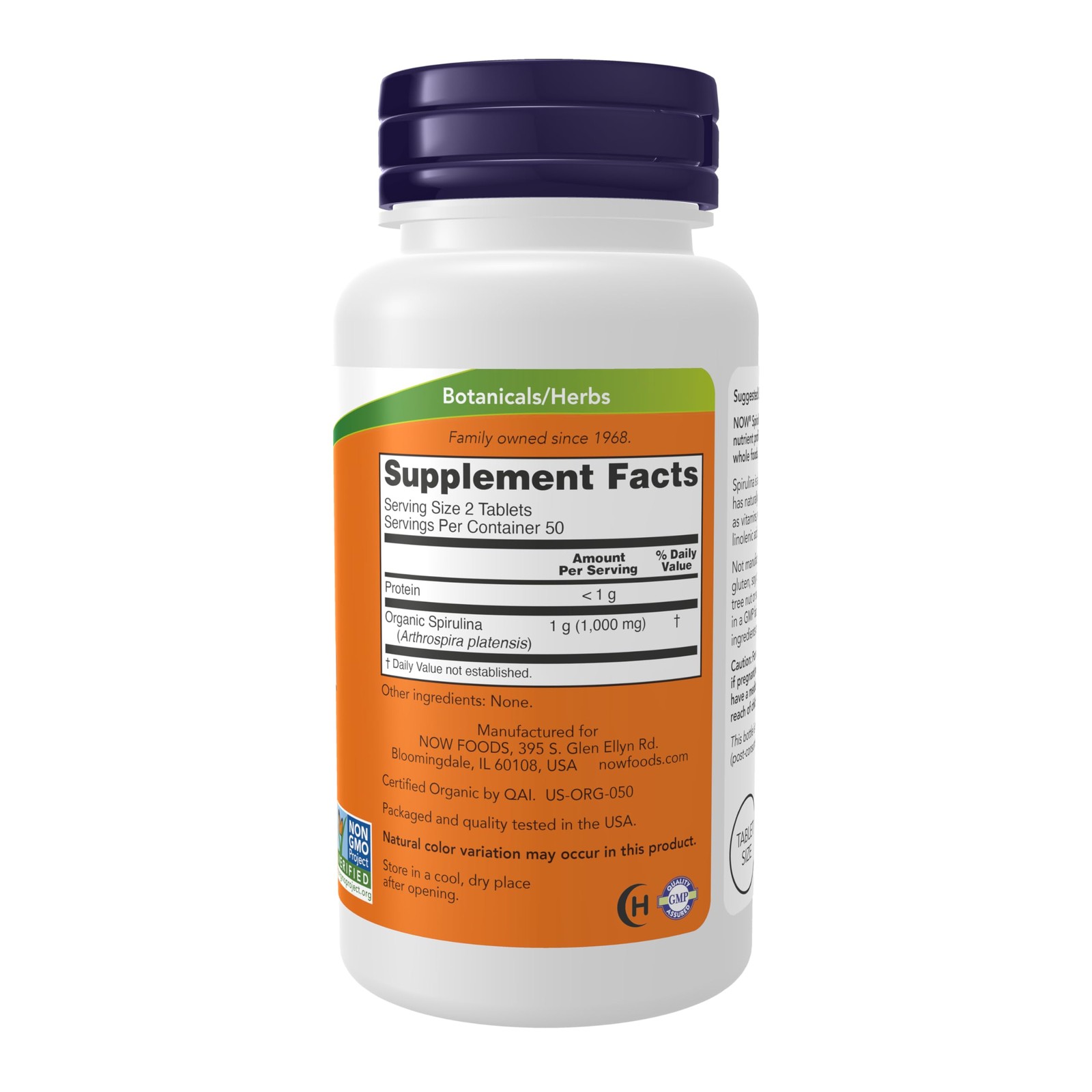 Now Certified Organic Spirulina Tablets 500Mg 100 Count Non Gmo Vegan Gluten …