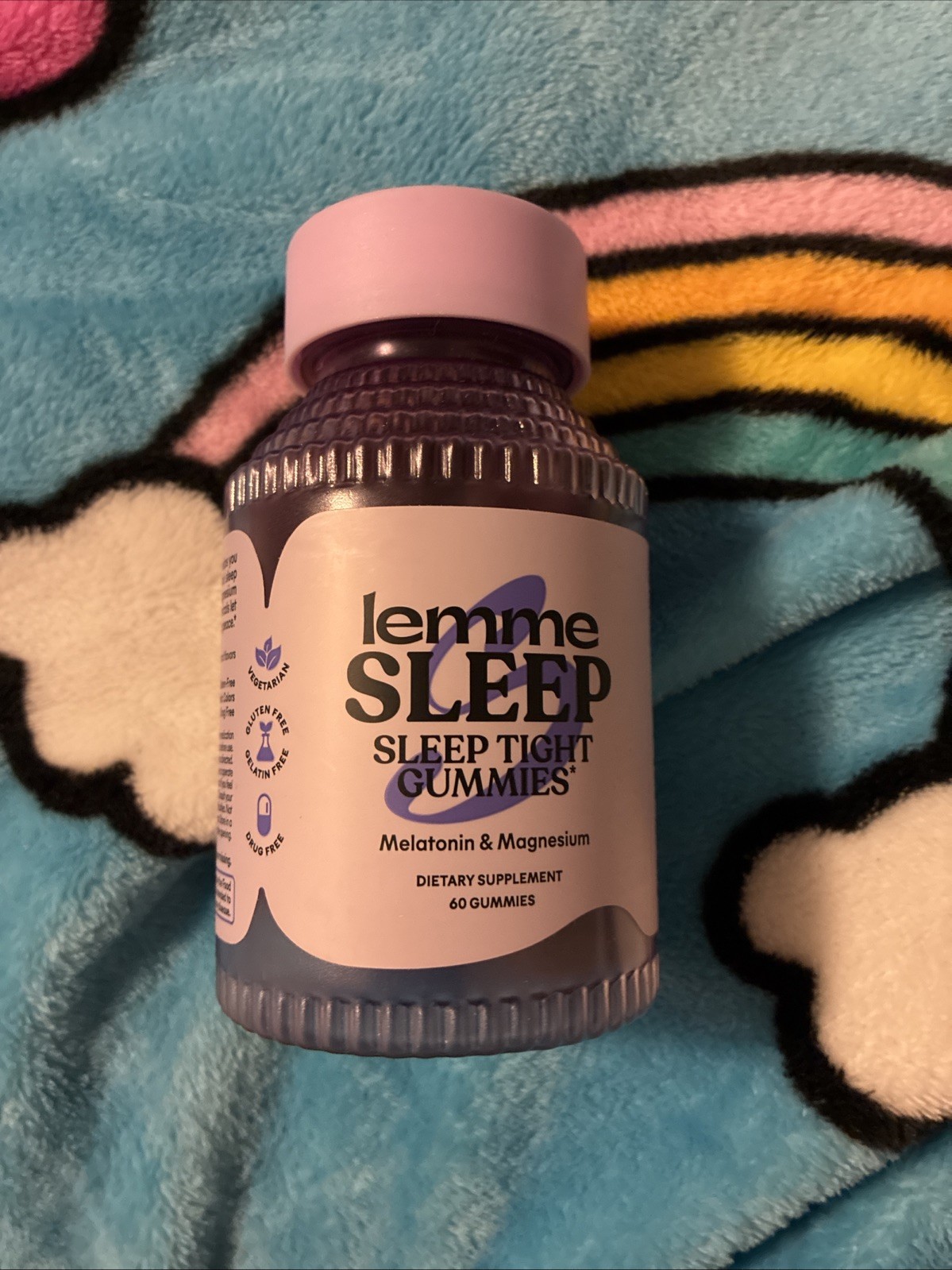 Lemme Sleep – Sleep Tight Gummies Melatonin & Magnesium 60 Count – Exp 09/27