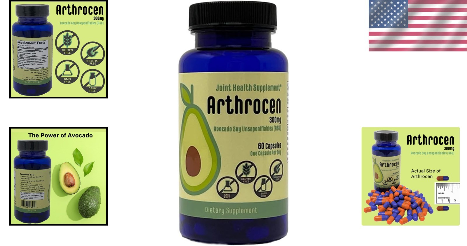 Shellfish-Free Joint Health Capsules with Avocado Soy – 60-Day Supply for Adults