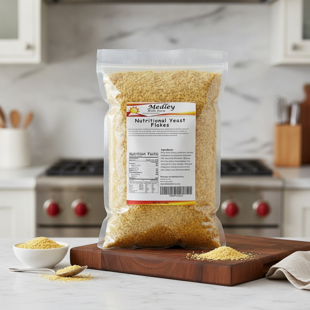 Nutritional Yeast Flakes, 1 Lb Bulk Bag – , Fortified, Kosher, Non-Irradiat
