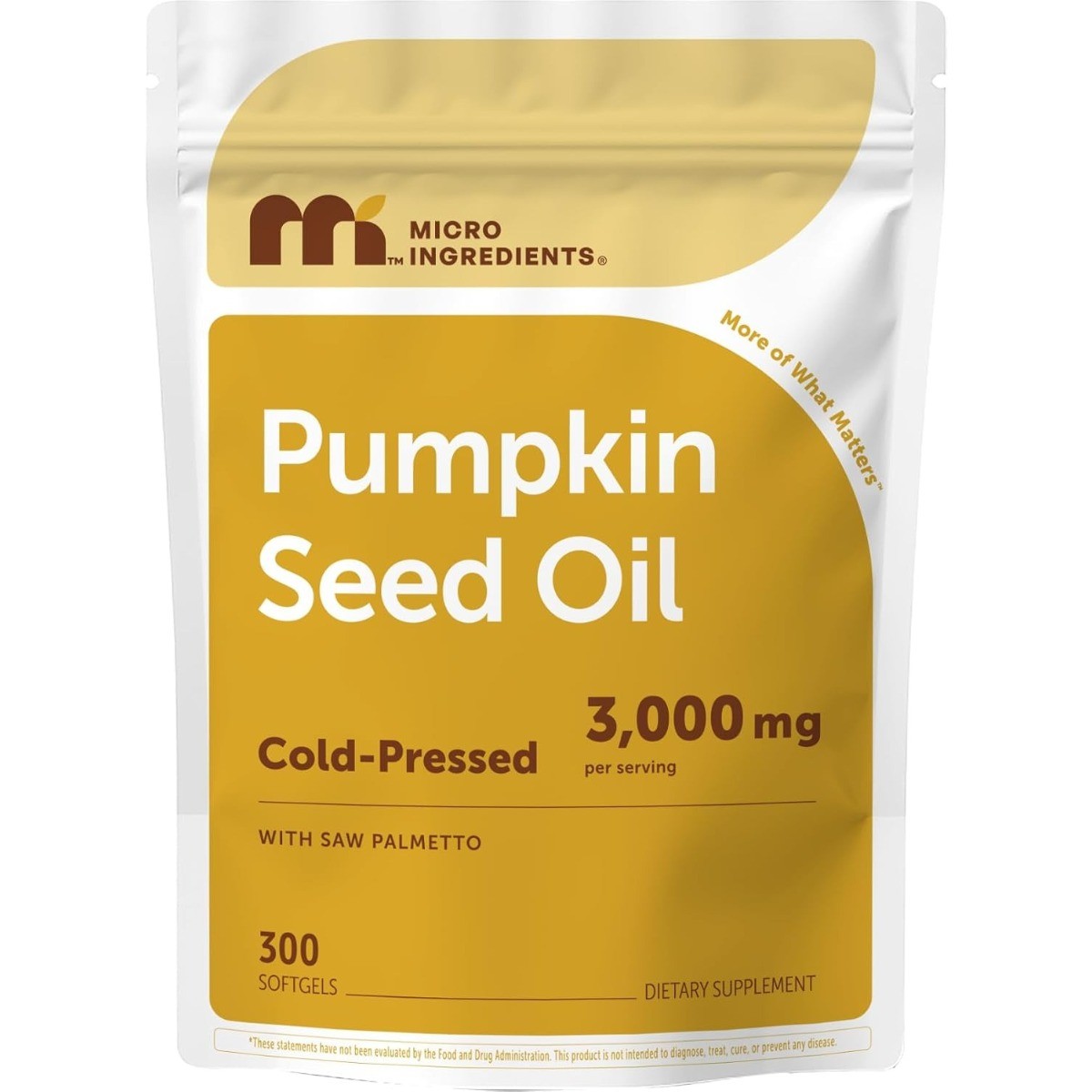 Micro Ingredients Pumpkin Seed Oil & Saw Palmetto Cold Pressed Softgels 300ct