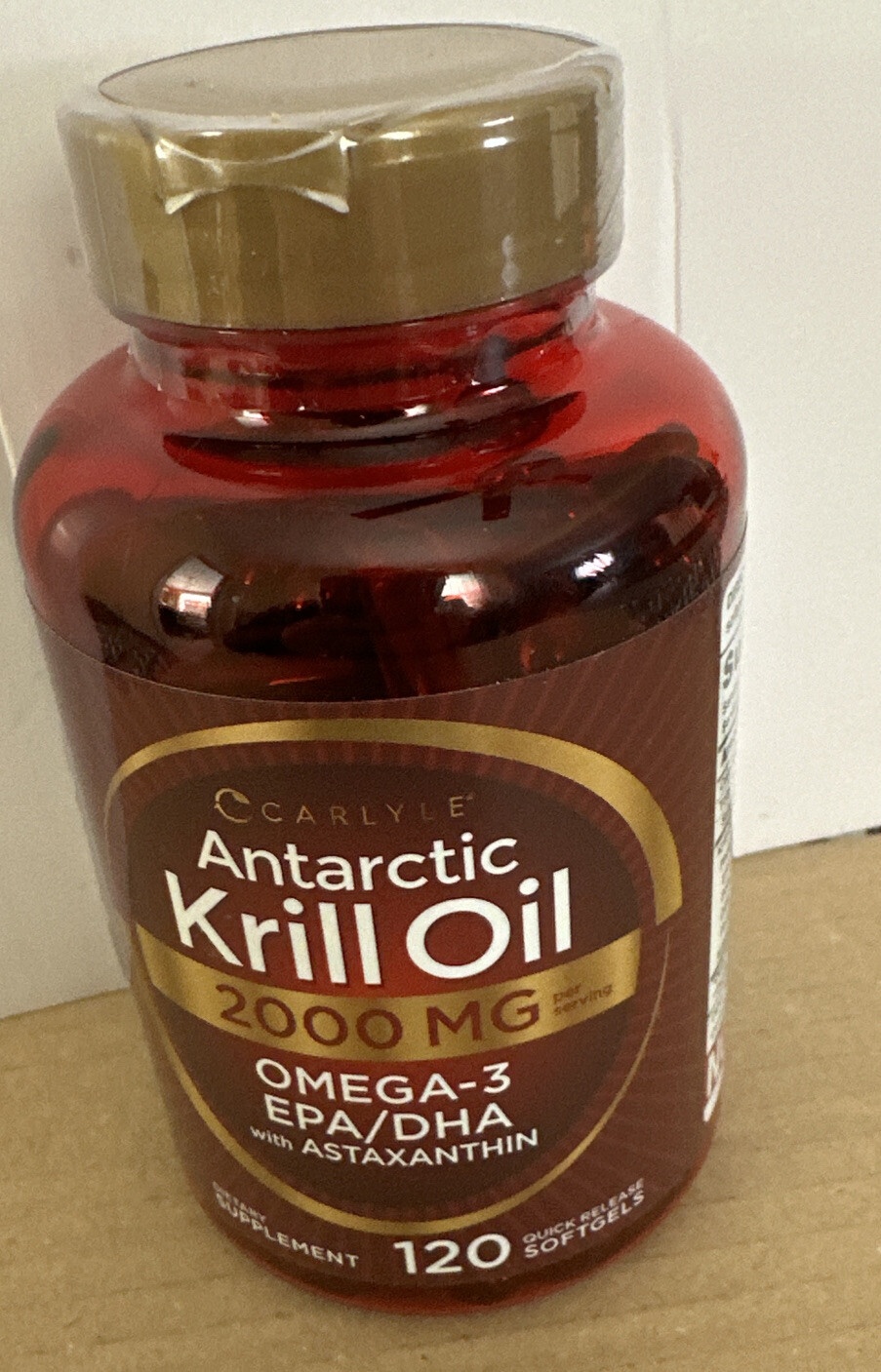 Carlyle Antarctic Krill Oil 2000 mg 120 Softgels-Omega-3 withAstaxanthin Exp3-27