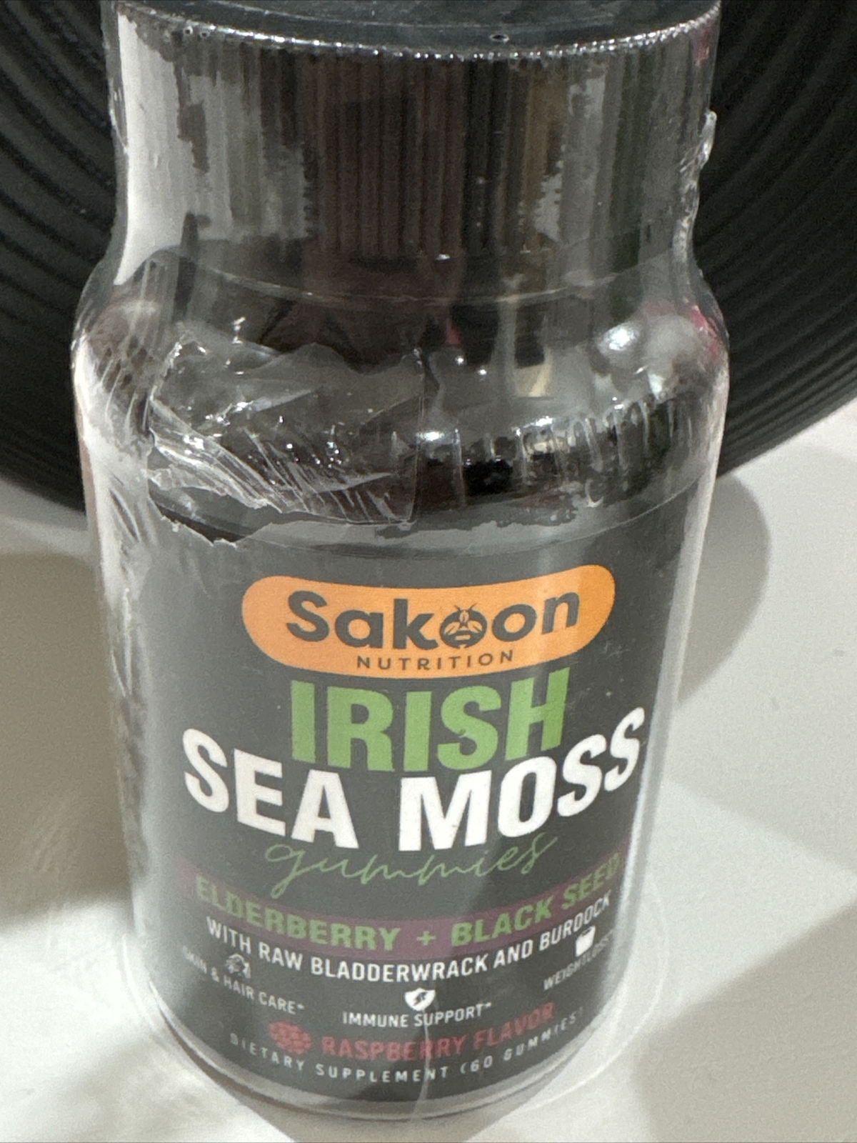 Sakoon nutrition Irish Sea Moss Gummies w/Elderberry & Black Seed Oil Raspberry