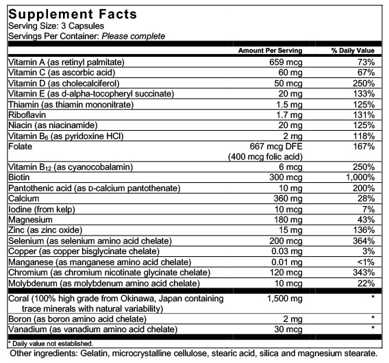 Barefoot Coral Calcium Complete – Bob Barefoot 90 Caps – 1500mg Coral Calcium