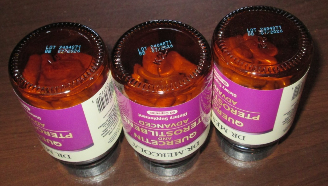 Dr. Mercola Quercetin & Pterostilbene Exp 07/2026 Lot Of 3 x 60s 180 tot caps