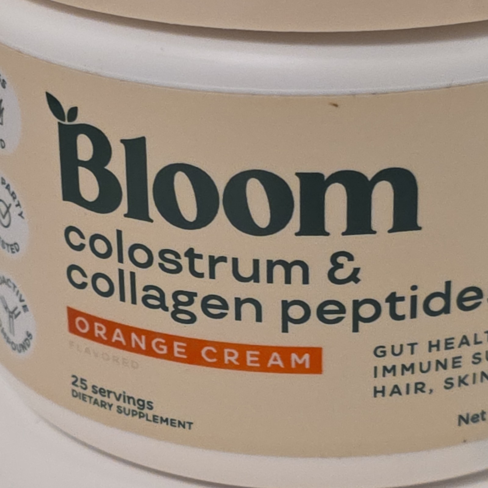 Bloom Colostrum & Collagen Peptides Orange Cream 4.23 Oz EXP 09/2026 Hair & Skin
