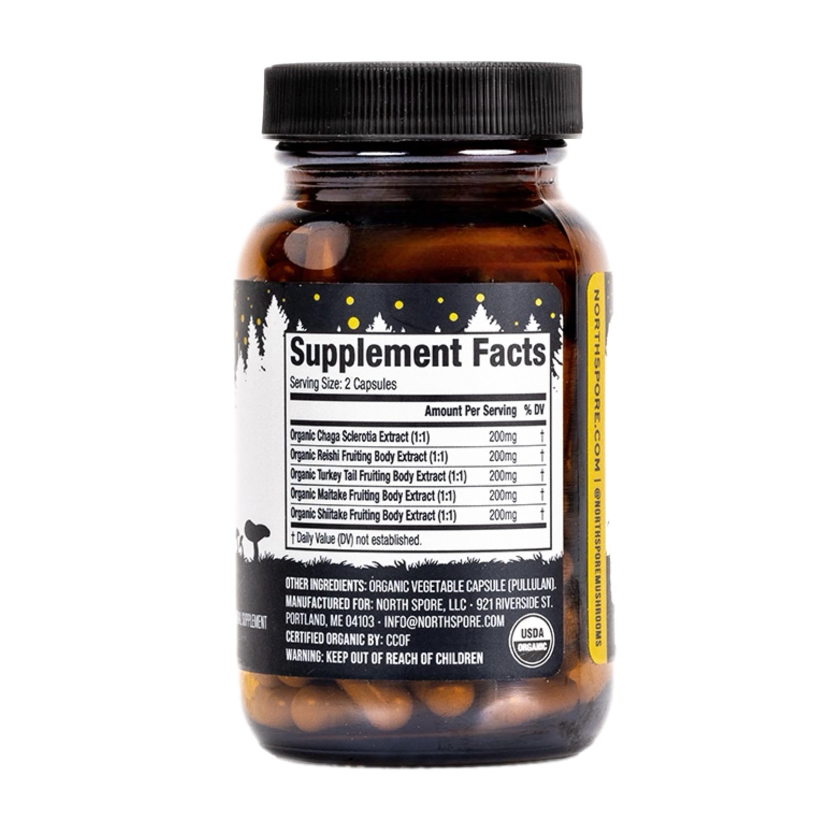 North Spore Immunity Mushroom Extract Supplement Turkey Tail Chaga Reishi