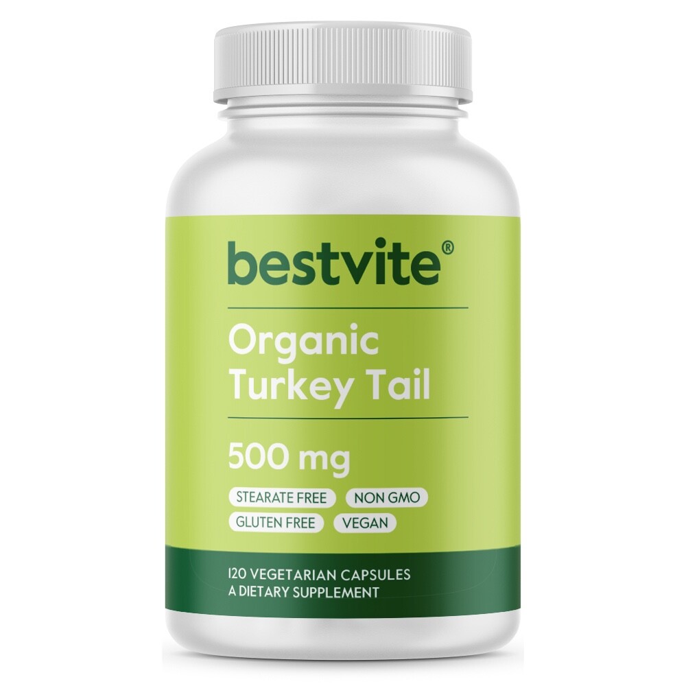 Turkey Tail (Organic) 500mg- Made in USA-Vegan-No Stearates