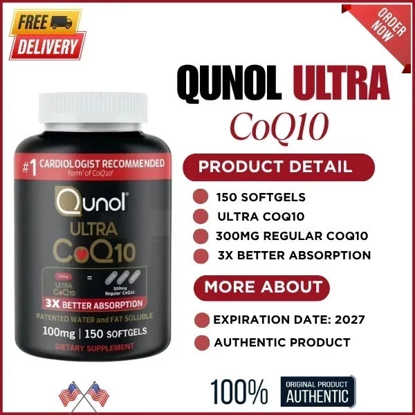 Qunol Ultra CoQ10 – 100 mg – 150 Softgels / NEW & SEALED / EXP 1/28