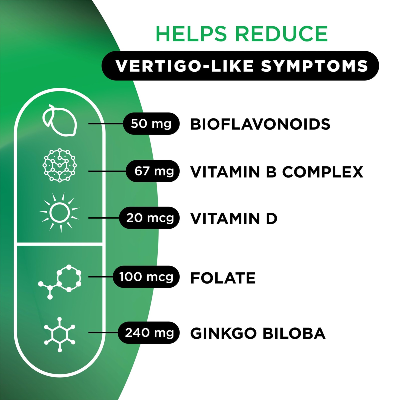 LIPO Balance Support Supplement for Dizziness 30 Count (Pack of 1), No Color