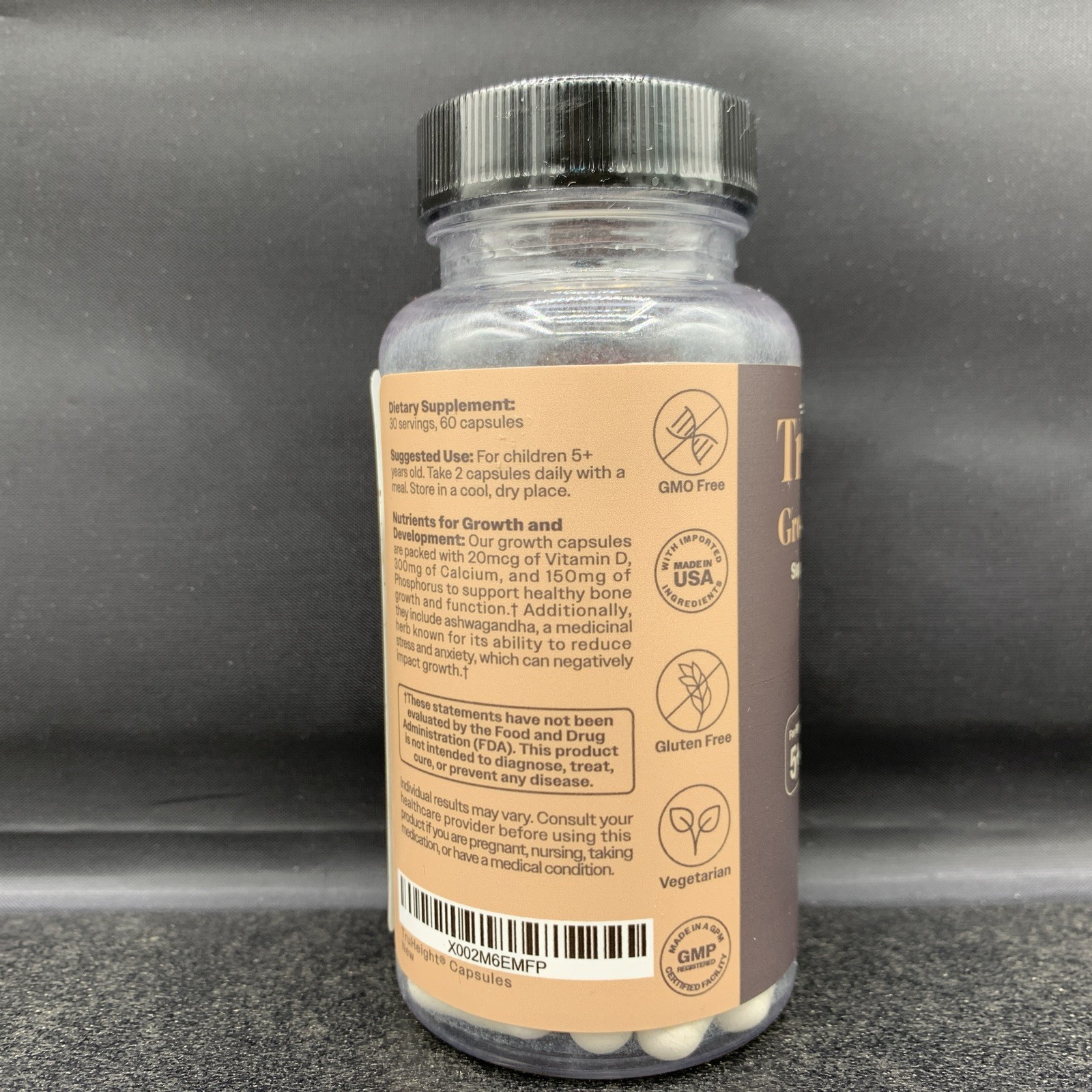 TruHeight Growth Capsule Supports Bone Growth Development 60ct Exp 6/2027