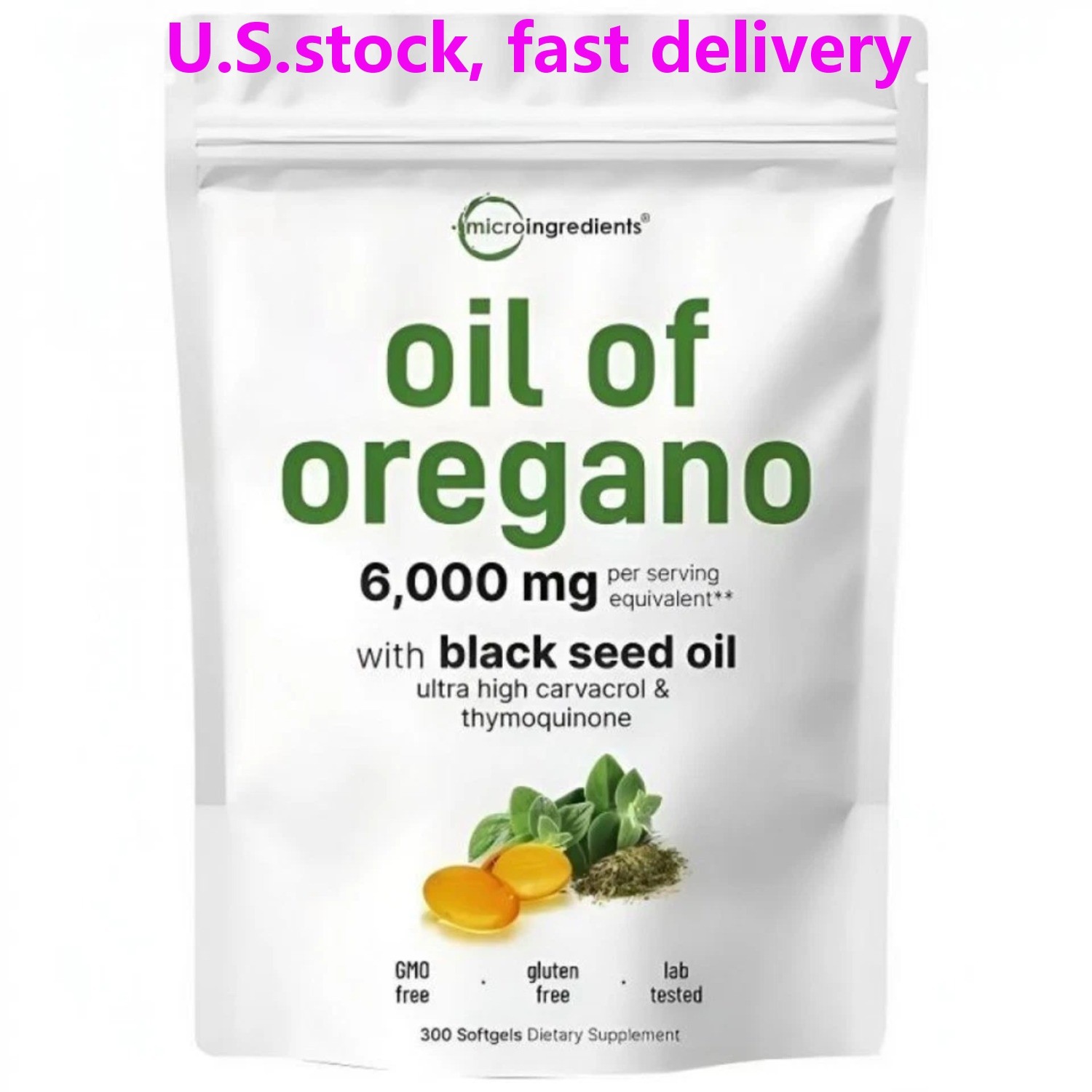 2 in 1 Oil of Oregano & Black Seed Softgels Count with Carvacrol,Immune Support