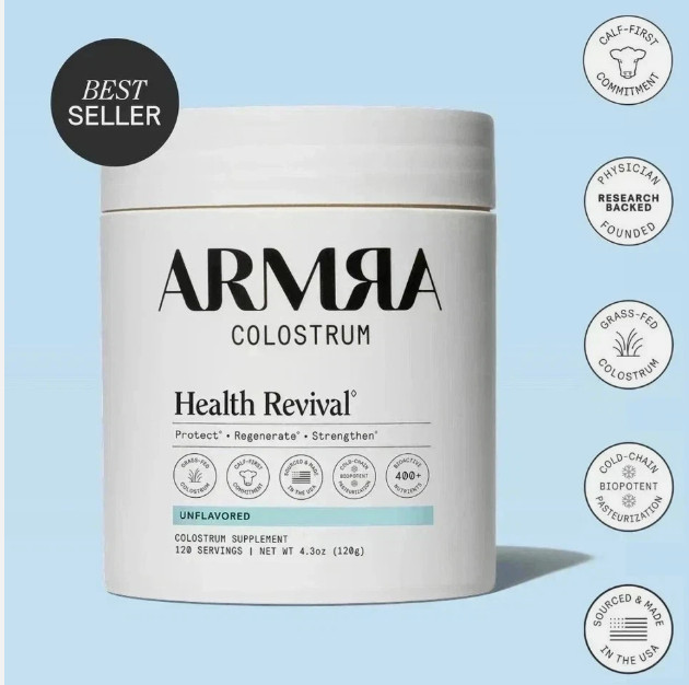 ARMRA Colostrum Unflavored 120 Servings Health Revival Powder 4.3oz