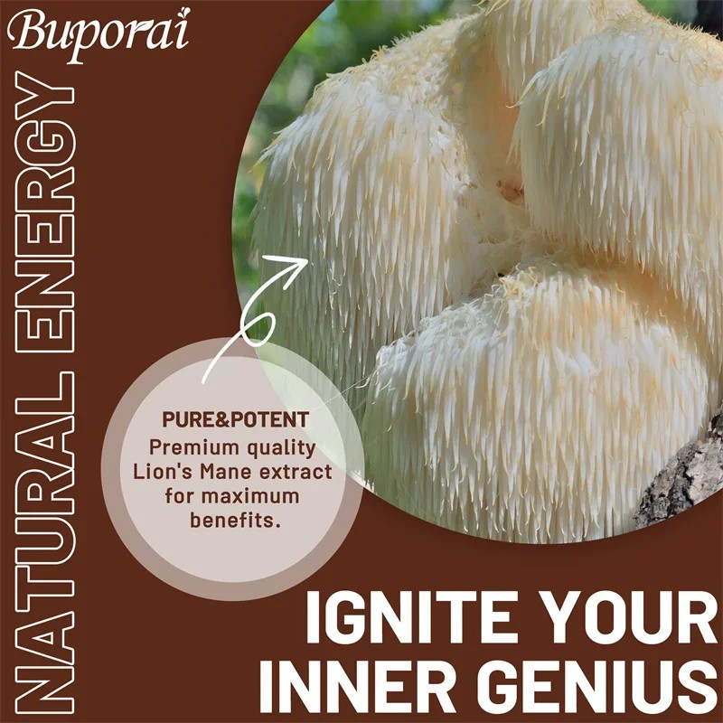 Lions Mane Mushroom 120pcs, Improve Thinking, Concentration and Work Efficiency