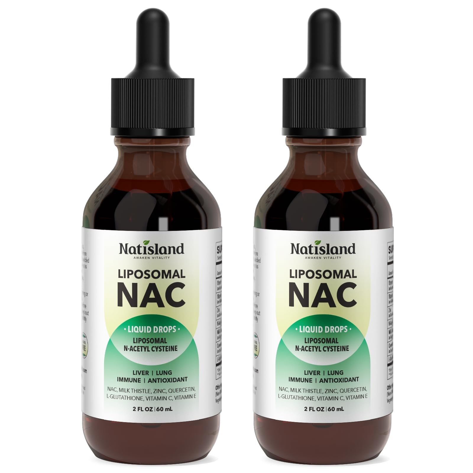 Natisland Liposomal Liquid Nac Drops Nac Supplement N-Acetyl Cysteine Nac 600