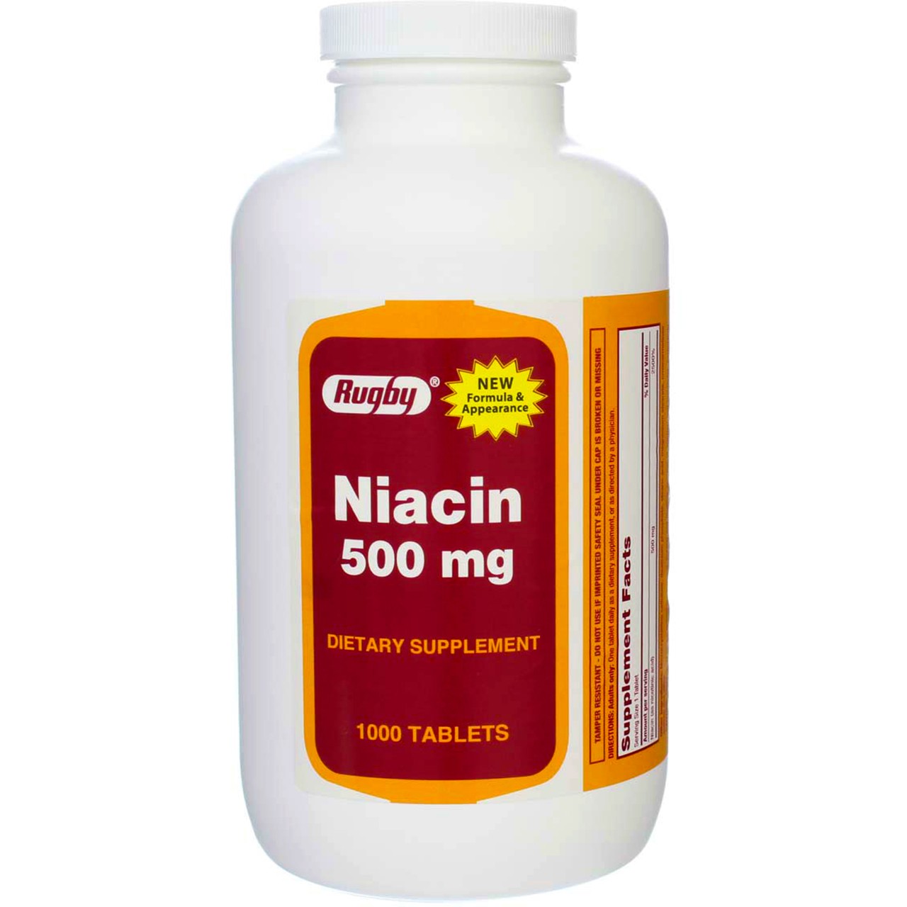 4 Pack Rugby Niacin Tablets, 500 mg, 1000 Ct