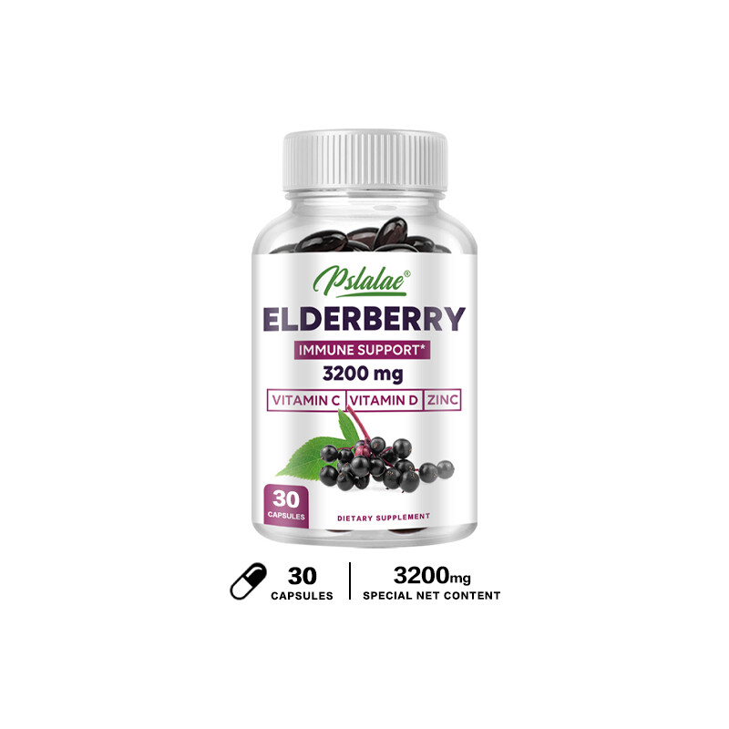 Elderberry Capsules 3200mg – with Black Elder Extract – Energy & Immune Booster