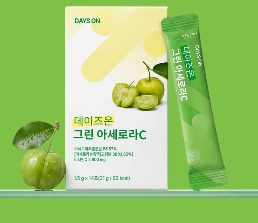 Days On Green Acerola C Vitamin C 200mg – 14 Sticks x 3 Boxes (42 Total)