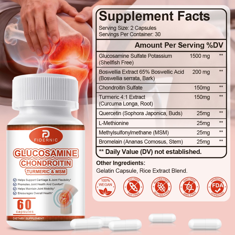 Glucosamine Chondroitin Turmeric MSM Joint Flexibility Cartilage Care 120 Pills