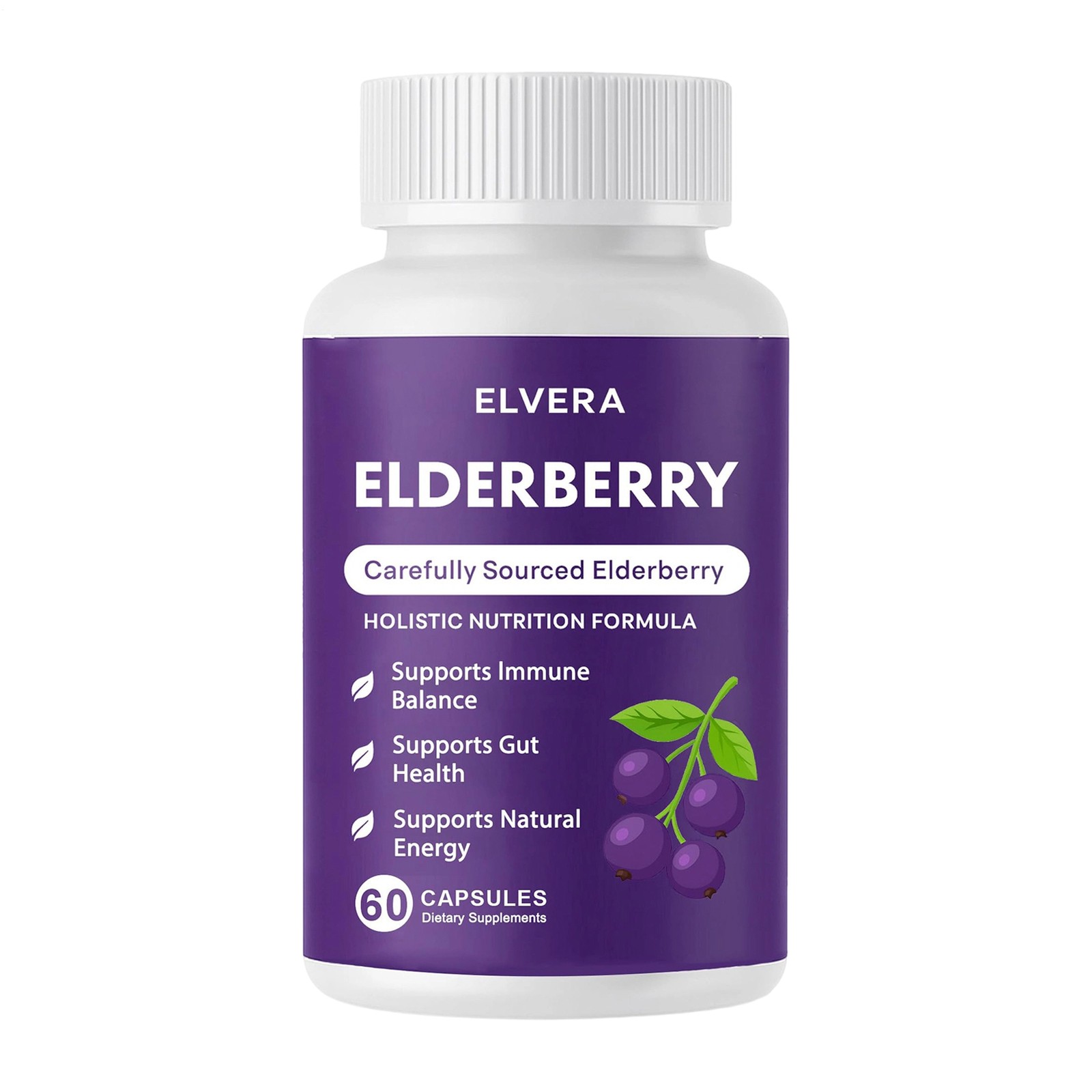 Quality Elvera Elderberry Gut Support Complex – Organic Black Elderberry Soft Ca