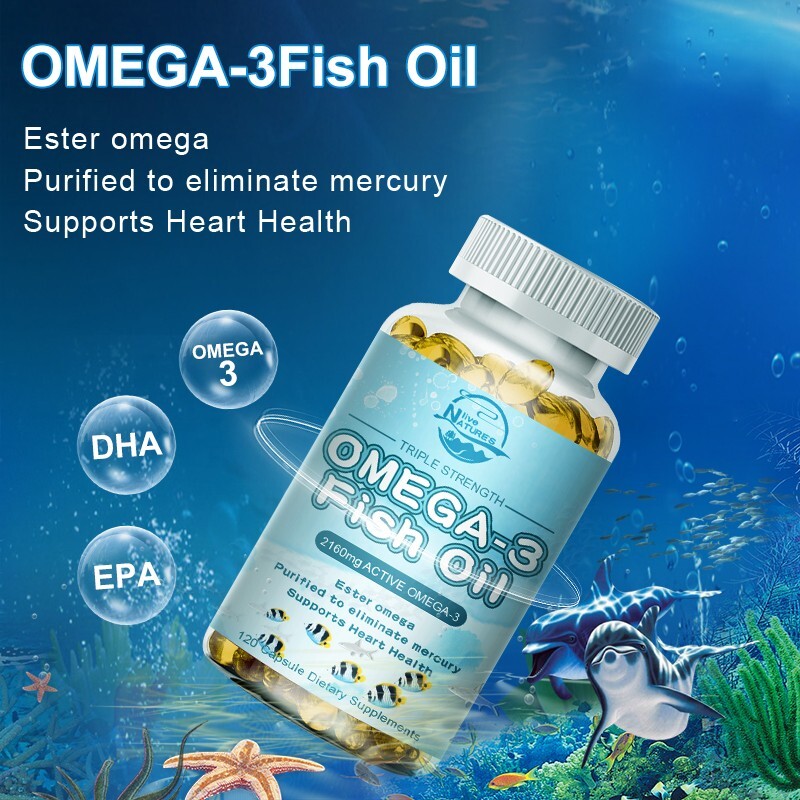 Omega 3 Fish Oil 3600mg Softgels – 1296mg EPA, 864mg DHA, Heart & Brain Support