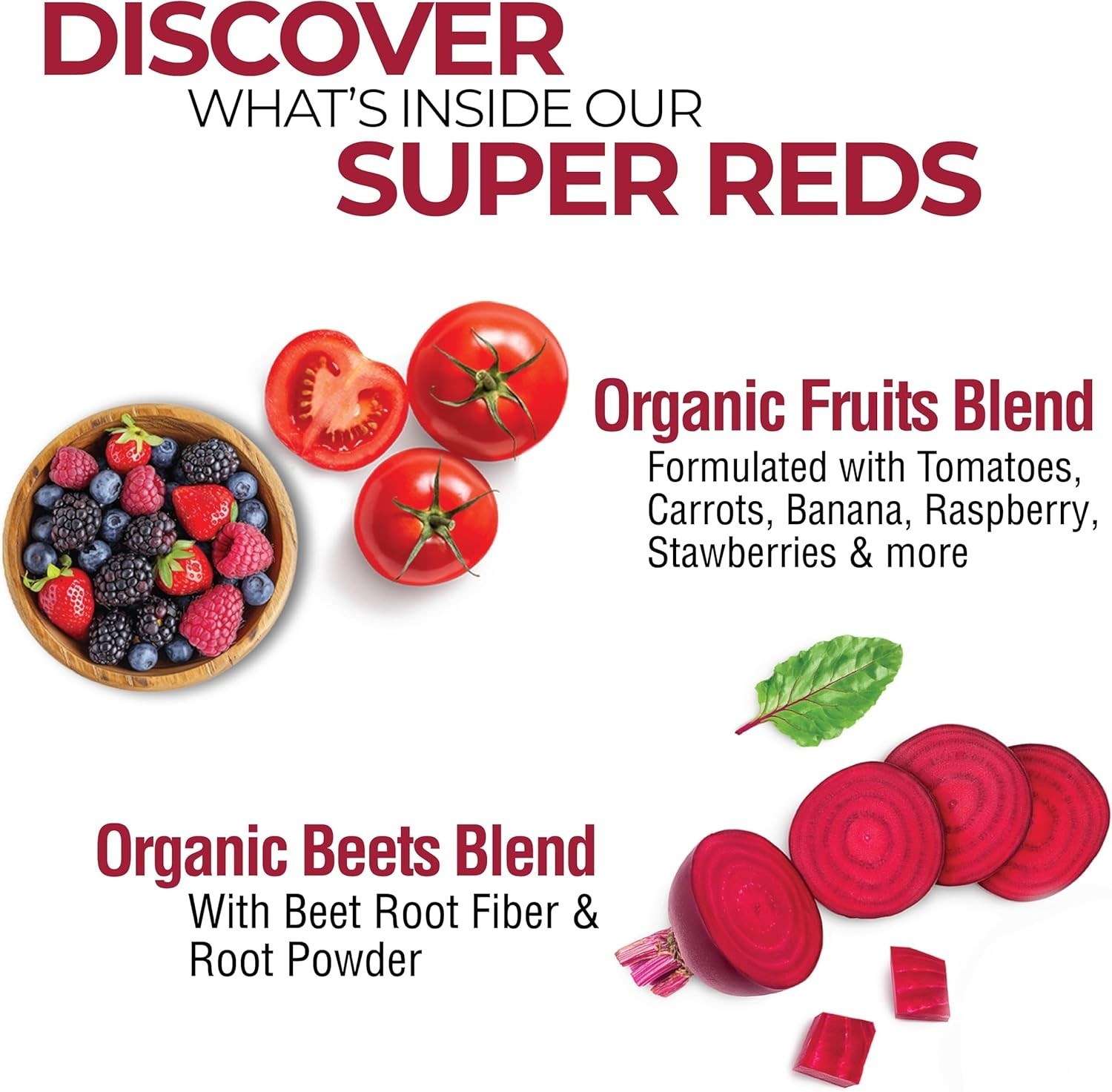 Super Reds with 48 Berries – Energizing Antioxidant Drink Mix, 20 Servings